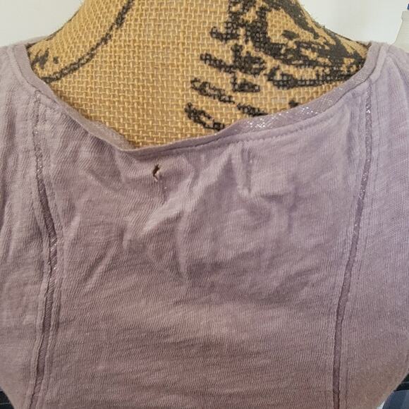 XS UO Silence+Noise Sparkle Trim Lavender Knit V-neck Tank Top - Picture 5 of 5
